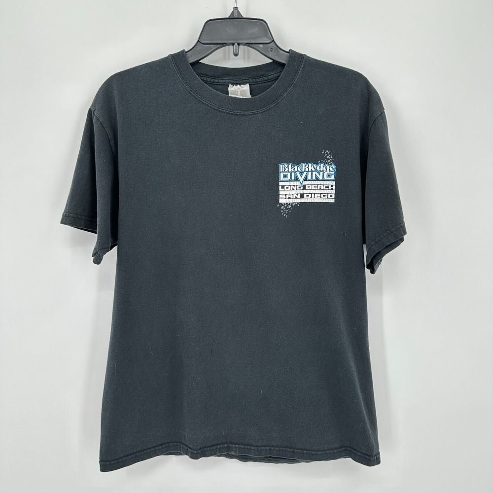 Vintage Blackledge Diving T-shirt Mens M Black Long Beach California San Deigo